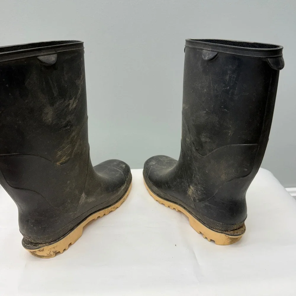 Weather Stars by Tingley Kids Black Rubber Rain Boots Size 3 Waterproof Mud Boot